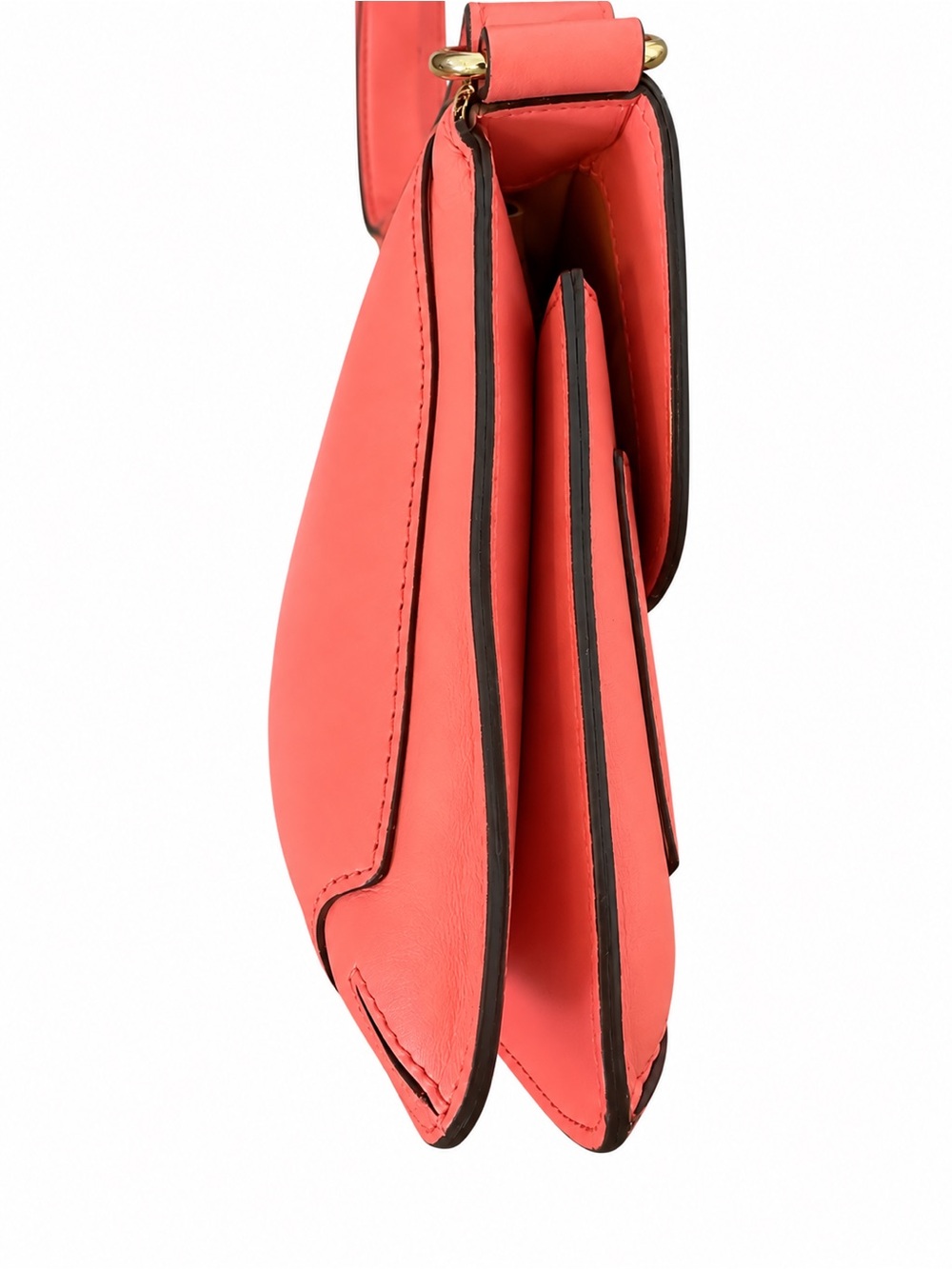 Kate Spade Sutton Gavin Coral Pink Leather Y2K Crossbody Shoulder Bag w/ Dustbag - Picture 3 of 10
